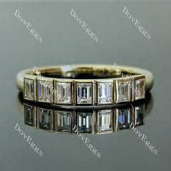Doveggs seven stones bezel moissanite/lab grown diamond wedding band-2.0mm band width