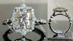 Doveggs cushion halo moissanite engagement ring