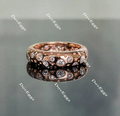 Doveggs art deco round full eternity moissanite/lab grown diamond wedding bands-5mm band width