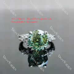 Oval side stone moissanite engagement ring| Doveggs
