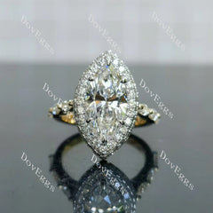 DovEggs halo pave vintage engagement ring only semi-mount only(Exclusively to DovEggs Stones)