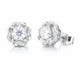Doveggs studs push back round moissanite earrings