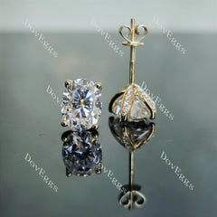 Doveggs oval moissanite push back earrings with accents for women