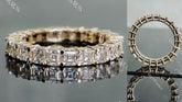 Doveggs asscher full eternity pave moissanite wedding band-3.3mm band width