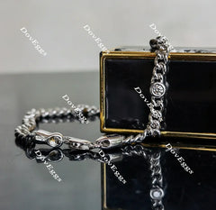 Doveggs round bezel setting moissanite/lab grown diamond bracelet