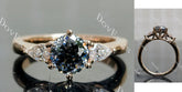 Doveggs three-stone engagement ring semi-mount only(Exclusively to DovEggs Stones)