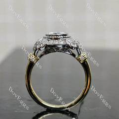 (size 6.75)Doveggs sterling silver 1ct Round moissanite engagement ring