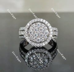 Doveggs half eternity moissanite/lab grown diamond wedding band-3.2mm band width