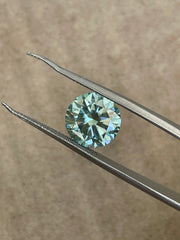 Doveggs round 3ct accident color bluish Green moissanite loose stone