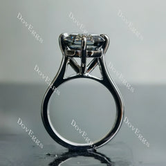 Doveggs krupp cut solitaire stardust grey moissanite engagement ring