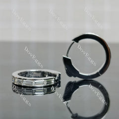 Doveggs baguette bezel moissanite/lab grown diamond earrings