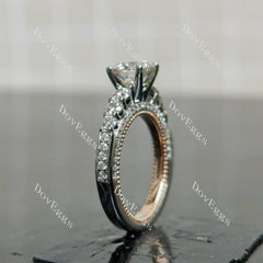 (size 4.5) Doveggs sterling silver with plated rose gold 1ct round moissanite engagement ring