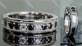 Doveggs round pave moissanite&colored gem wedding band-6mm band width