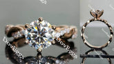 KD’s histone round curved band moissanite engagement ring