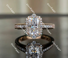 Doveggs halo pave engagement ring semi-mount only(Exclusively to DovEggs Stones)