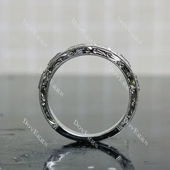 Doveggs baguette channel pave moissantie and birthstone wedding band-3.3mm band width