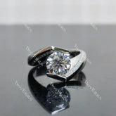 (size 6.25-6.5) Doveggs sterling silver 1.5ct round moissanite engagement ring