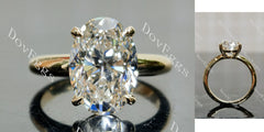 Oval solitaire moissanite engagement ring| DovEggs