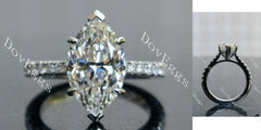 Doveggs Marquise Pave Half Eternity Lab Grown Diamond Engagement Ring