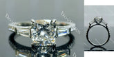 Cushion pave half eternity moissanite engagement ring| DovEggs