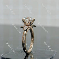 (size 4.5) Doveggs 14k rose gold 2.078ct round F color VS1 Clarity Excellent cut lab grown diamond ring(certified)
