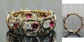 Doveggs round eternity moissanite/lab grown diamond and colored gem wedding band-6.8mm band width