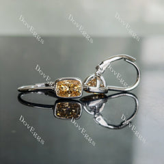 CindyBella Drop cushion colored moissanite earrings for women