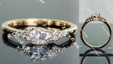 Doveggs pear side-stone moissanite engagement ring