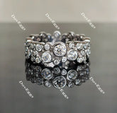 Doveggs round moissanite/lab grown diamond wedding band-7.4mm band width