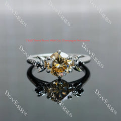 Doveggs half moon three-stone moissanite engagement ring