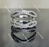 Tin’s Lace round half eternity moissanite/lab grown diamond enhancer/wedding band-7mm band width