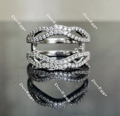Tin’s Lace round half eternity moissanite/lab grown diamond enhancer/wedding band-7mm band width