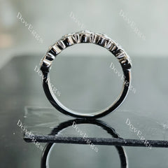 Doveggs oval seven stones bezel moissanite/lab grown diamond wedding band-2.5mm band width