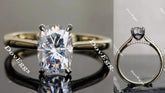 Doveggs solitaire moissanite engagement ring