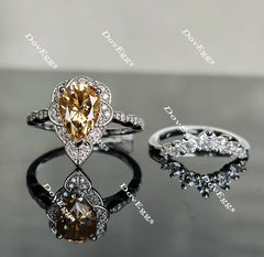 Doveggs halo colored moissanite engagement ring only