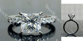 Doveggs Princess pave moissanite engagement ring