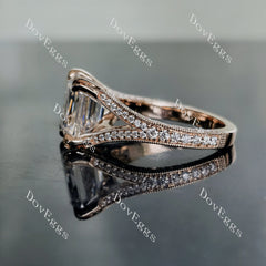 Faythe’s Promise Elizabeth Taylor Krupp cut split shank pave moissanite engagement ring