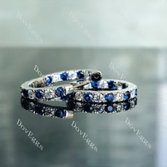 Doveggs round moissanite/lab grown diamond & colored gem earrings (around 22mm diameter)