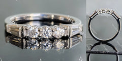 Doveggs round five-stone moissanite/lab grown diamond wedding band-2.0mm band width