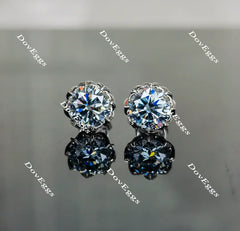 Doveggs solitaire round colored moissanite stud earrings for women