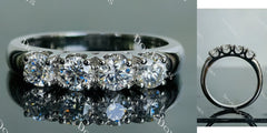 Doveggs round four stones pave moissanite/lab grown diamond wedding band-2.9mm band width