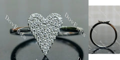 DovEggs heart shaped round moissanite/lab grown diamond wedding band