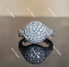 Doveggs round art deco moissanite/lab grown diamond wedding bands-2.9mm band width