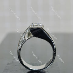(size 6.25-6.5) Doveggs sterling silver 1.5ct round moissanite engagement ring