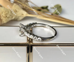 doveggs round side stone moissanite engagement ringXR0167