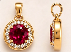 Group Order halo art deco pendant necklace semi-mount only(Exclusively to DovEggs Stones)