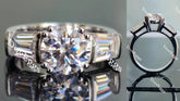 Doveggs three-stone engagement ring only semi-mount only(Exclusively to DovEggs Stones)