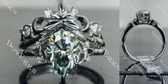 DoveEggs art deco engagement ring only semi-mount only(Exclusively to DovEggs Stones)