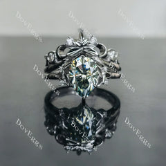 DoveEggs art deco engagement ring only semi-mount only(Exclusively to DovEggs Stones)