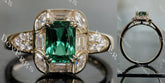 Green with Envy art deco bezel engagement ring only semi-mount only(Exclusively to DovEggs Stones)